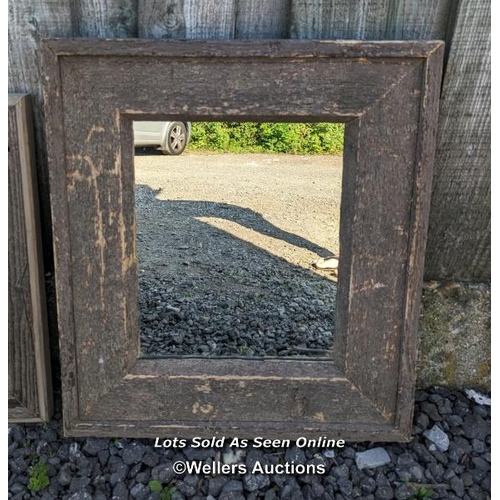 29 - 2 reclaimed and rustic pine mirrors with old mirror glass