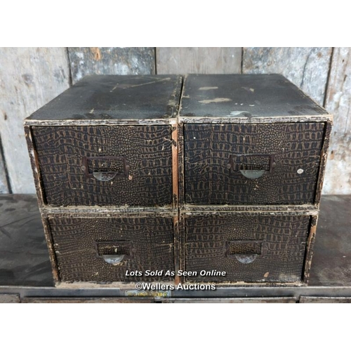 3 - 4 Edwardian card filing boxes. 32cm x 19cm x 13cm each