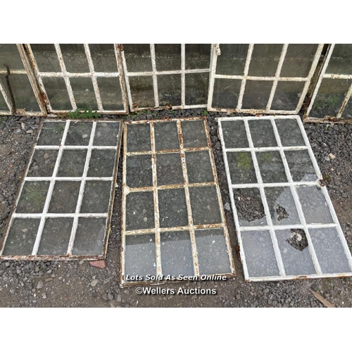 38 - 8 various Victorian cast iron windows in Georgian style for restoration/re-use as mirrors. Smaller w... 