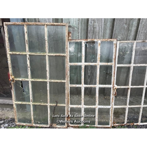 38 - 8 various Victorian cast iron windows in Georgian style for restoration/re-use as mirrors. Smaller w... 