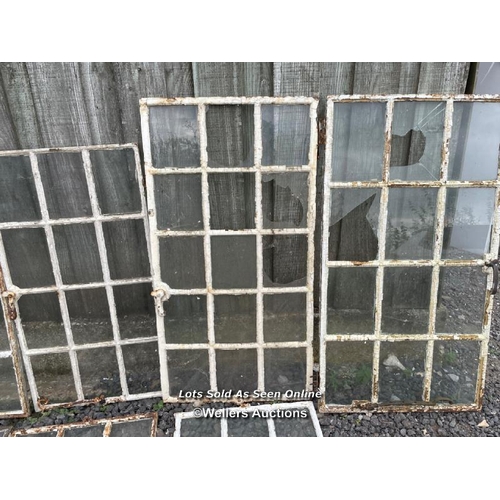 38 - 8 various Victorian cast iron windows in Georgian style for restoration/re-use as mirrors. Smaller w... 