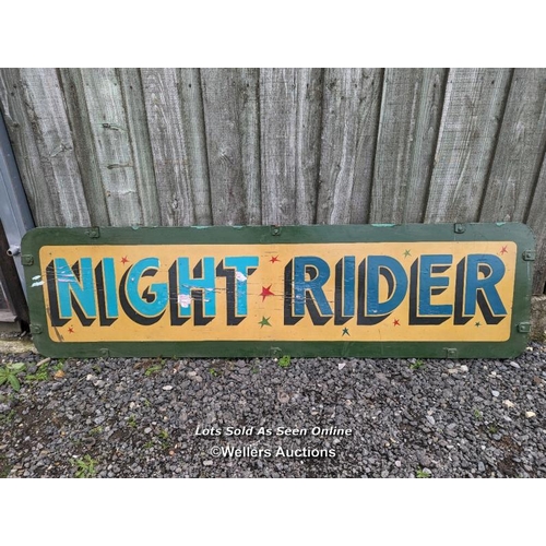 47 - A pair of handpainted fairground waltzer boardings. Each 61cm high by 226cm long. Some paint loss, p... 