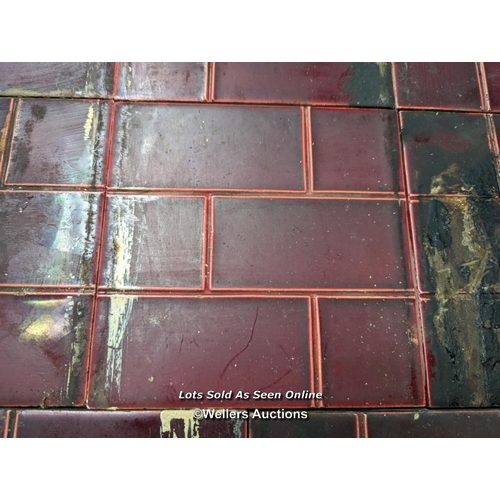 52 - 18 Red Edwardian brick tiles from a fireplace