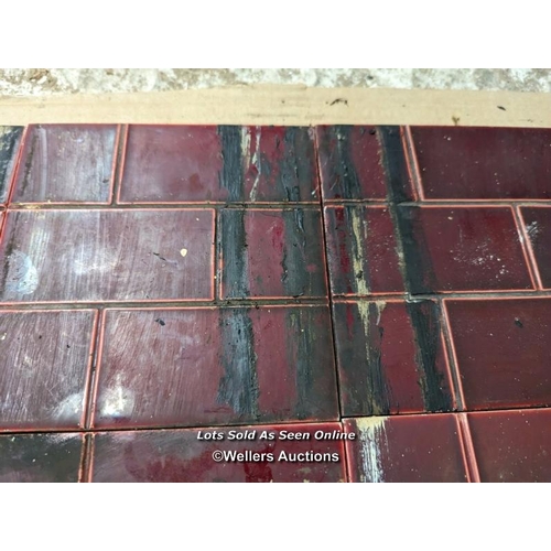 52 - 18 Red Edwardian brick tiles from a fireplace