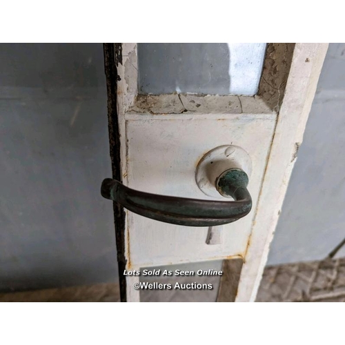 178 - Crittal metal door in its frame with bolts and working handle. No key. Glass missing. For restoratio... 