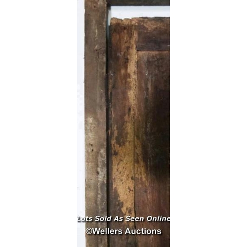 192 - Victorian french cherrywood cupboard door and frame. Some evidence of woodworm 92cm x 184cm x 2.5cm