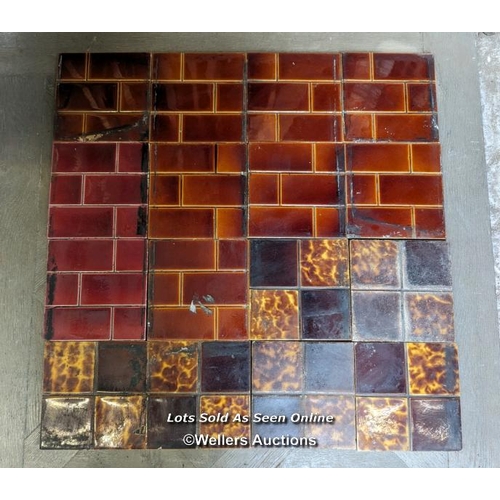 197 - 16 various reclaimed tiles. Edwardian. 6