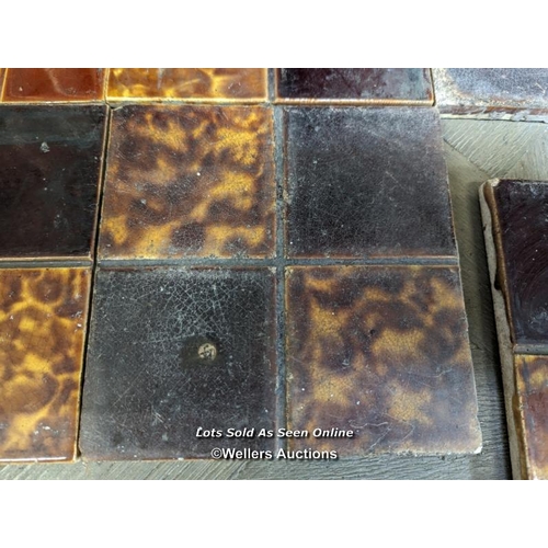 197 - 16 various reclaimed tiles. Edwardian. 6