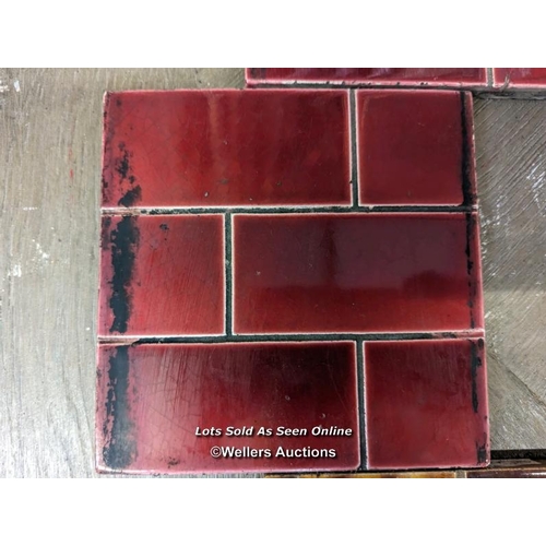 197 - 16 various reclaimed tiles. Edwardian. 6