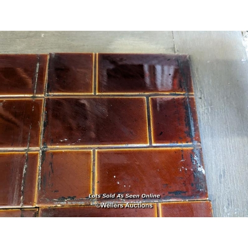 197 - 16 various reclaimed tiles. Edwardian. 6