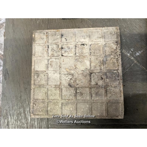 197 - 16 various reclaimed tiles. Edwardian. 6