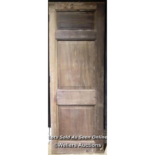 198 - 2 Georgian hardwood doors, oak/walnut, raised and fielded panels. Sizes 80cm x 226cm x 4.2cm and 86c... 