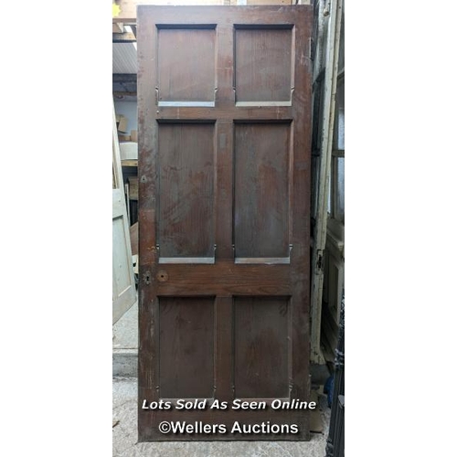 201 - 2 similar 6 panel pine doors.  1 solid pine, 1 pine and oak.  Ex Sotherby headquarters in Billingshu... 