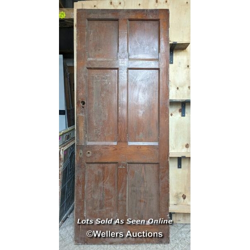 201 - 2 similar 6 panel pine doors.  1 solid pine, 1 pine and oak.  Ex Sotherby headquarters in Billingshu... 