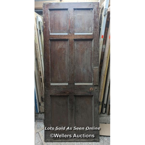 201 - 2 similar 6 panel pine doors.  1 solid pine, 1 pine and oak.  Ex Sotherby headquarters in Billingshu... 