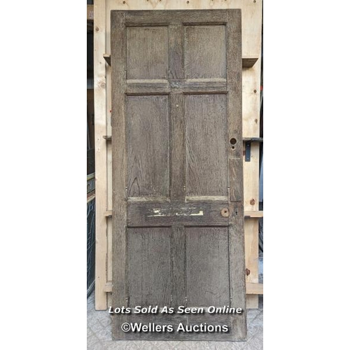 201 - 2 similar 6 panel pine doors.  1 solid pine, 1 pine and oak.  Ex Sotherby headquarters in Billingshu... 