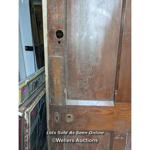 201 - 2 similar 6 panel pine doors.  1 solid pine, 1 pine and oak.  Ex Sotherby headquarters in Billingshu... 