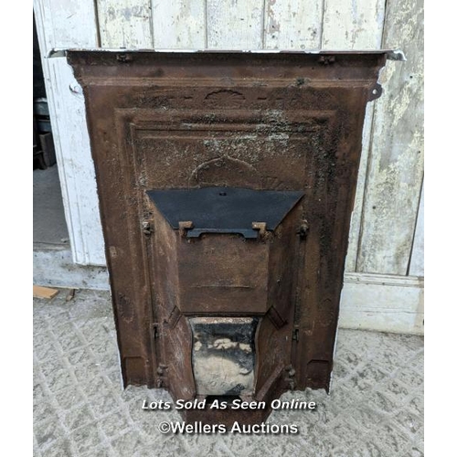 208 - Edwardian painted cast iron bedroom combination fireplace.  Complete.  74cm W x 92cm T, body 61cm wi... 