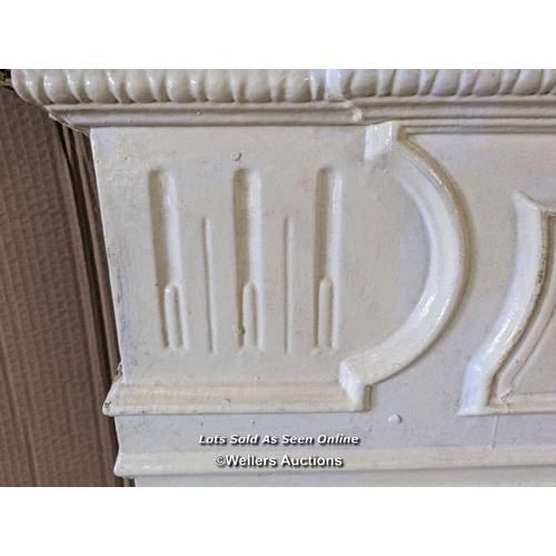 212 - Victorian cast iron painted fire surround.  Mantel 130cm, opening 68cm x 68cm.