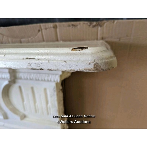 212 - Victorian cast iron painted fire surround.  Mantel 130cm, opening 68cm x 68cm.