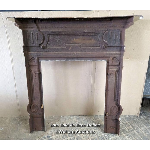 212 - Victorian cast iron painted fire surround.  Mantel 130cm, opening 68cm x 68cm.