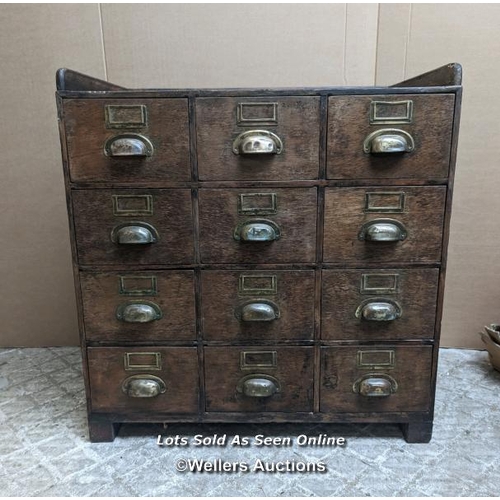 252 - Apocathery chest. Oak drawers with pine frame and ply sides. Was in a boat so had a sloped back. Wor... 