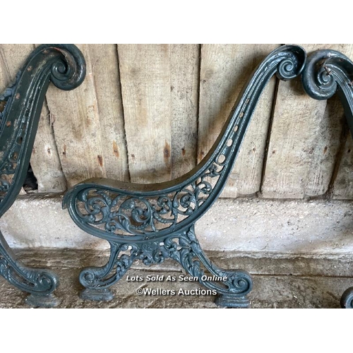 257 - Set of cast iron Coalbrookdale bench ends and central support. Original bench was purchased in 1984 ... 