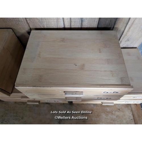 263 - 5 wooden storage units with 2 drawers per unit. Used orignally for stamp collecting. Each 2 drawer u... 