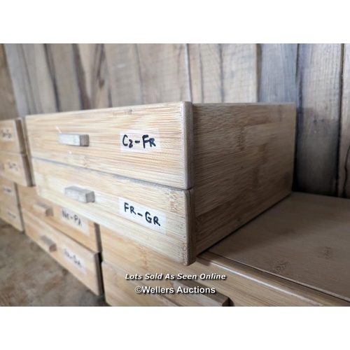 263 - 5 wooden storage units with 2 drawers per unit. Used orignally for stamp collecting. Each 2 drawer u... 