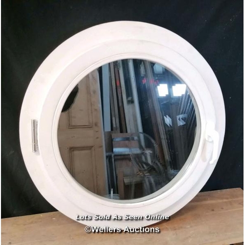 270 - New circular window with opening clear glass. Joinery made. 75cm diameter x 9cm thick. Primed and un... 