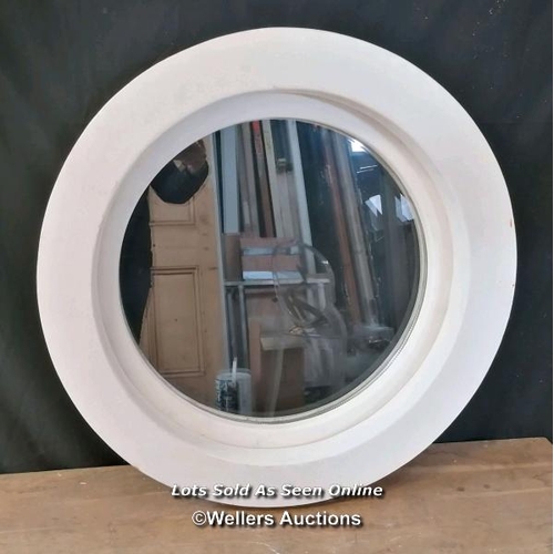 270 - New circular window with opening clear glass. Joinery made. 75cm diameter x 9cm thick. Primed and un... 