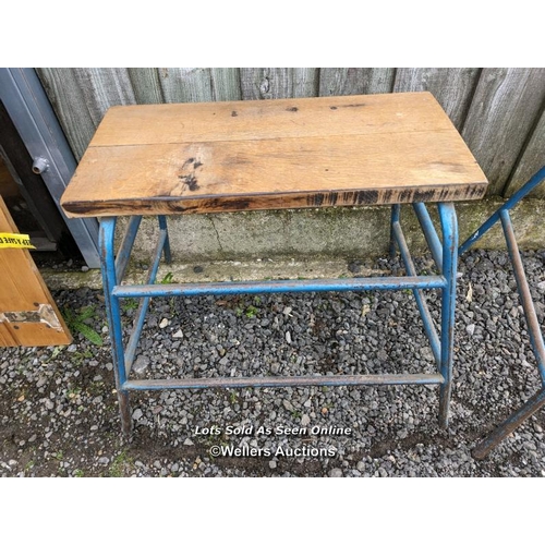 277 - 2 pieces of Gym equipment from Haslemere Heights school. 1950s vintage. One with an oak seat. Would ... 