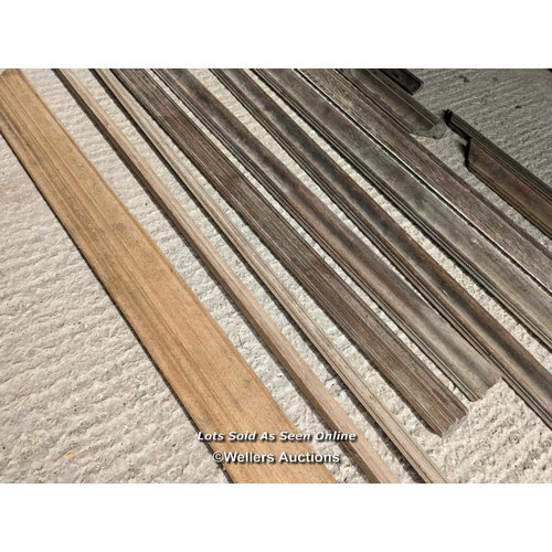 294 - Georgian and Victorian oak architrave or decorative mouldings. Lengths 100cm to 280cm. 12 pieces. Go... 