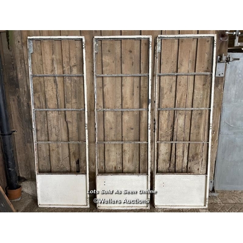 295 - 3 crittal steel doors. C1930. Art Deco design.  68.5cm wide each. Approx 190cm tall. Painted. No gla... 