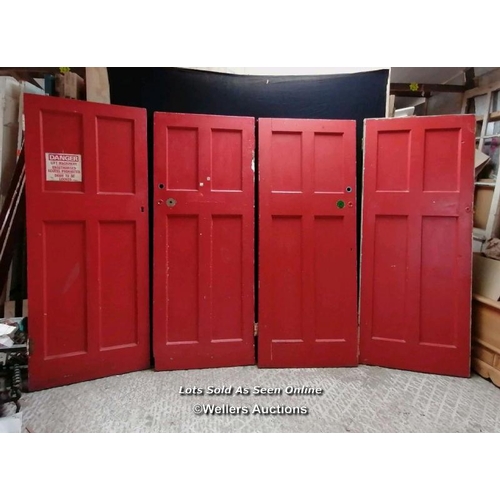 309 - Set of 4 edwardian pine doors from The Royal beach Hotel Southsea. Approx size 80.5cm x 201cm x 4.4c... 