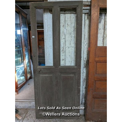 320 - 3 reclaimed doors for glazing. A pine door from France, an Art deco oak door and a stripped pine doo... 