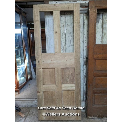 320 - 3 reclaimed doors for glazing. A pine door from France, an Art deco oak door and a stripped pine doo... 