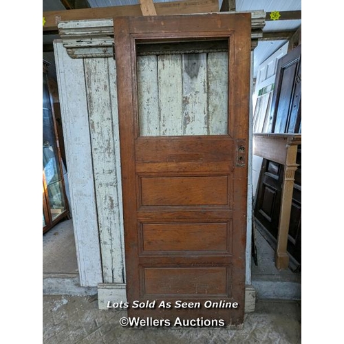 320 - 3 reclaimed doors for glazing. A pine door from France, an Art deco oak door and a stripped pine doo... 