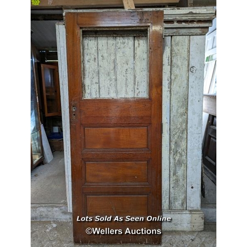 320 - 3 reclaimed doors for glazing. A pine door from France, an Art deco oak door and a stripped pine doo... 