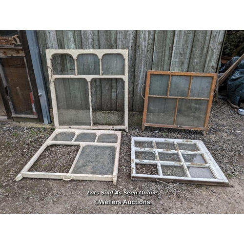 331 - 4 Victorian window casements for restoration. Some broken glass. These make great mirrors.