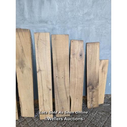 333 - Thin beam slices from 200 year old reclaimed oak beams. 5 to 12mm thick. Two cut faces. Good for pan... 