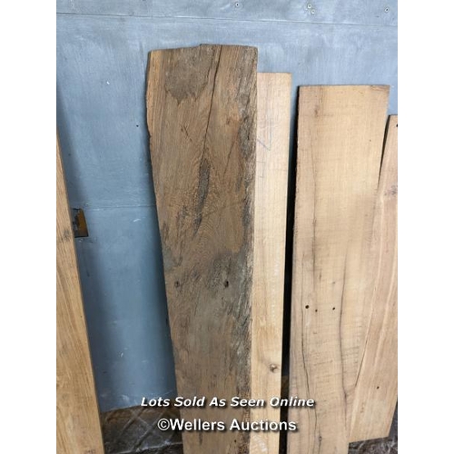 333 - Thin beam slices from 200 year old reclaimed oak beams. 5 to 12mm thick. Two cut faces. Good for pan... 