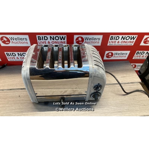 DUALIT NEWGEN 4SLICE TOASTER, POLISHED / NO POWER , SIGNS OF USE / G55