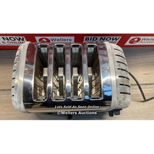 DUALIT NEWGEN 4SLICE TOASTER, POLISHED / NO POWER , SIGNS OF USE / G55