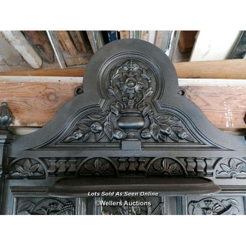 499 - Original Victorian Cast iron bedroom fireplace. Combination design with decorative top with angel or... 