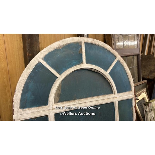 1008 - 2X HEAVY ARCHED WINDOWS IN CAST IRON FRAMES, 191CM (H) X 124CM (W), RECLAIMED FROM 8 CHRUCH STREET, ... 