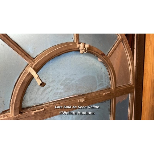 1008 - 2X HEAVY ARCHED WINDOWS IN CAST IRON FRAMES, 191CM (H) X 124CM (W), RECLAIMED FROM 8 CHRUCH STREET, ... 