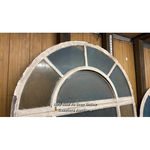 1008 - 2X HEAVY ARCHED WINDOWS IN CAST IRON FRAMES, 191CM (H) X 124CM (W), RECLAIMED FROM 8 CHRUCH STREET, ... 