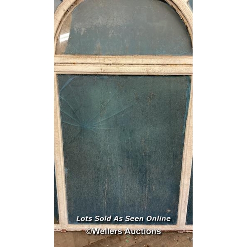 1008 - 2X HEAVY ARCHED WINDOWS IN CAST IRON FRAMES, 191CM (H) X 124CM (W), RECLAIMED FROM 8 CHRUCH STREET, ... 