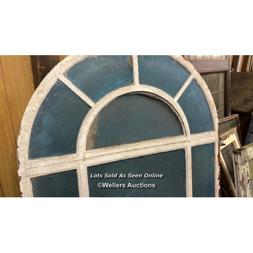 1008 - 2X HEAVY ARCHED WINDOWS IN CAST IRON FRAMES, 191CM (H) X 124CM (W), RECLAIMED FROM 8 CHRUCH STREET, ... 